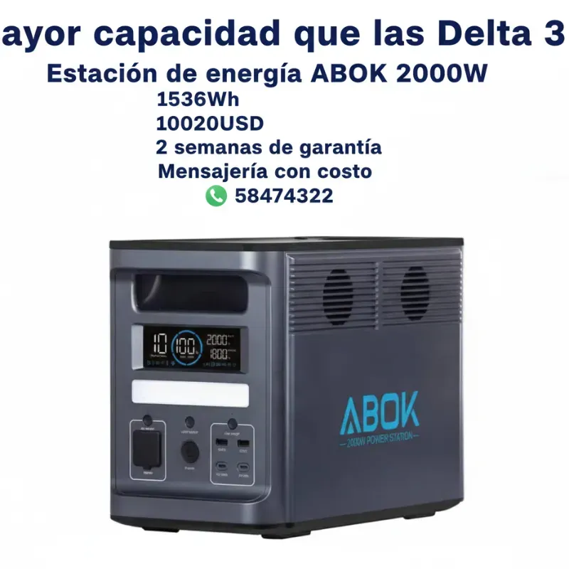 Estación de energía ABOK 2000W  1536Wh