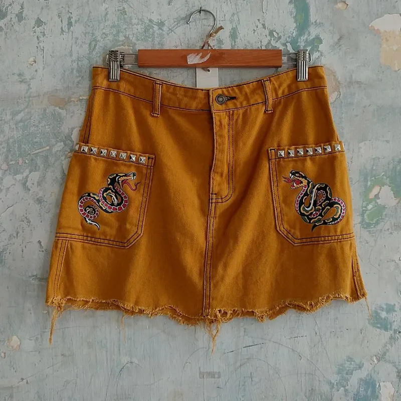 Saya denim amarillo mostaza