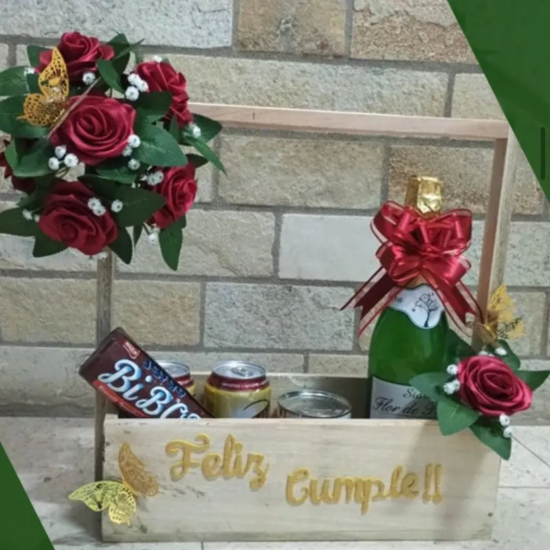 Caja sorpresa con flores