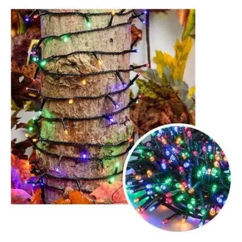 10m Luces navideñas multicolor cable oscuro (100led)