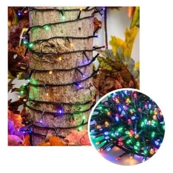 10m Luces navideñas multicolor cable oscuro (100led)