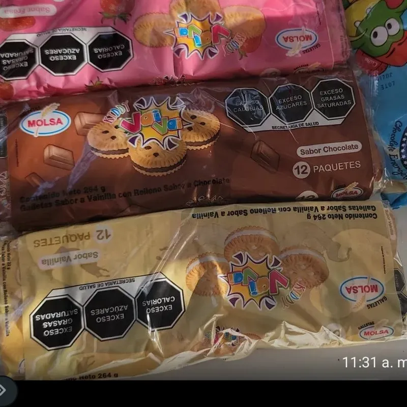 Paquetes de galletas dulces