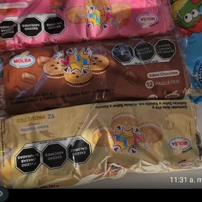 Paquetes de galletas dulces