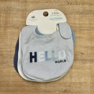 Pack de 5 baberos color azul y blanco