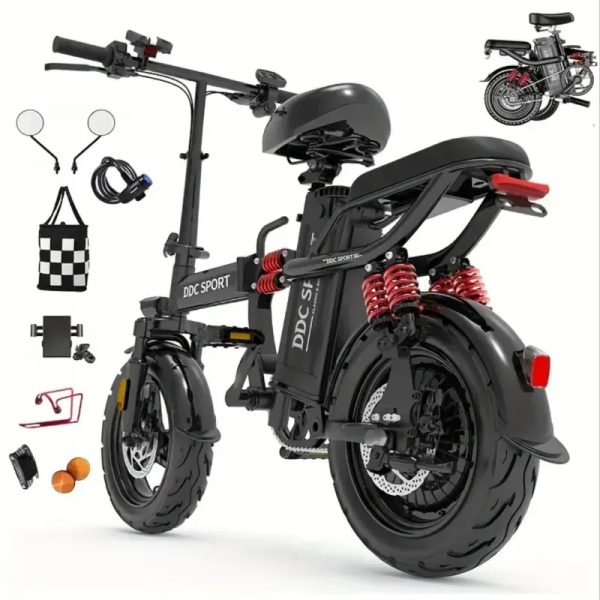 Bicicleta eléctrica DDC M1 para adultos, batería de 48V 20AH, alcance de 35 millas