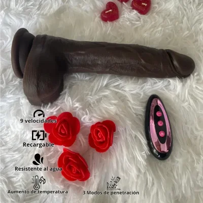 Dildo ultrarealista con vibracion y temperatura