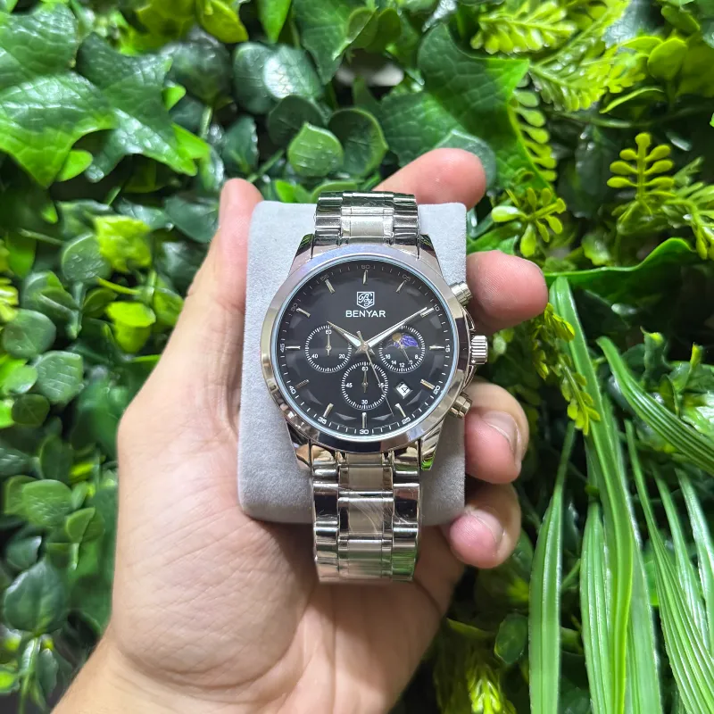 Reloj BY BENYAR para hombre, cronógrafo analógico de cuarzo, impermeables