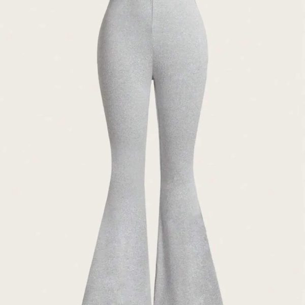 Pantalones elegantes con cintura elástica y pierna campana para mujeres, para primavera, verano y otoño