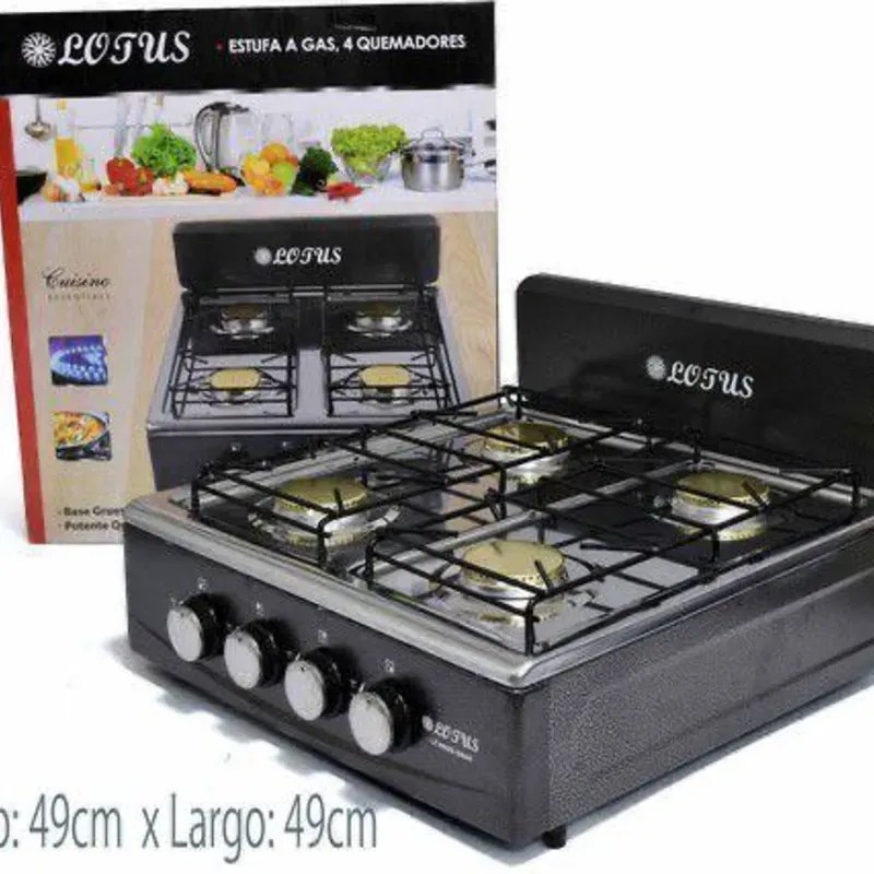 Estufa o cocina de gas de 4 quemadores. Marca Lotus