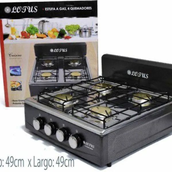 Estufa o cocina de gas de 4 quemadores. Marca Lotus