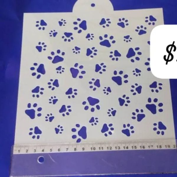 Stencil cuadrado patas de perro
