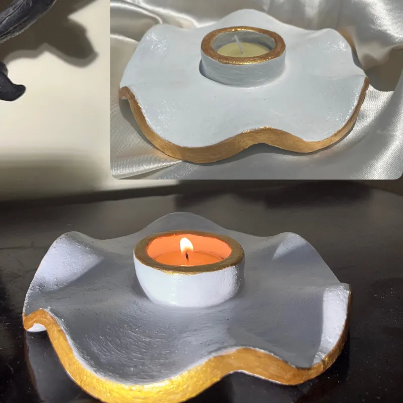 porta velas ondulado