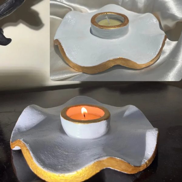 porta velas ondulado