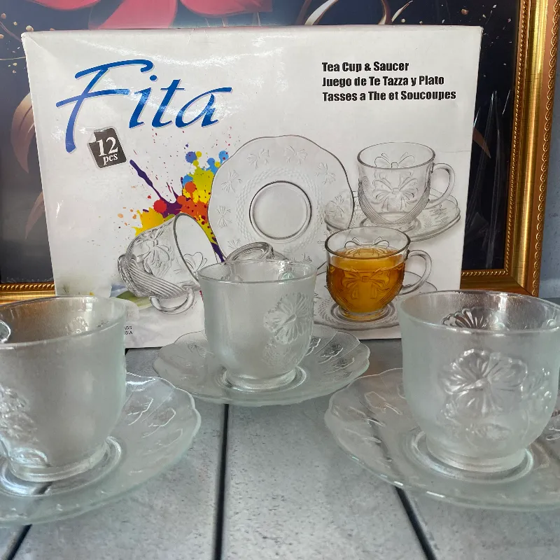 Tasas de cristal de café