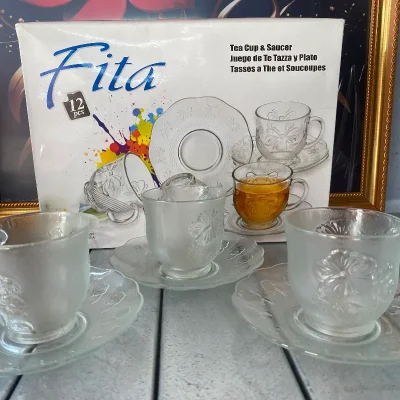 Tasas de cristal de café