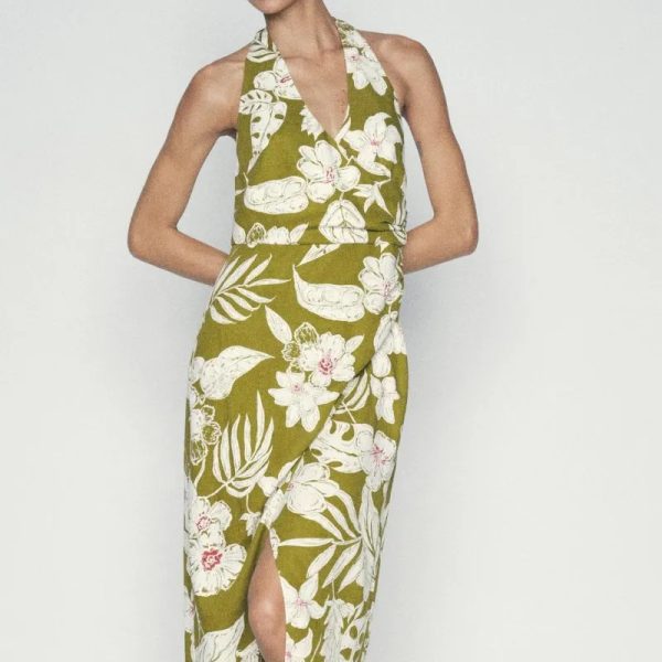 Vestido verde con flores