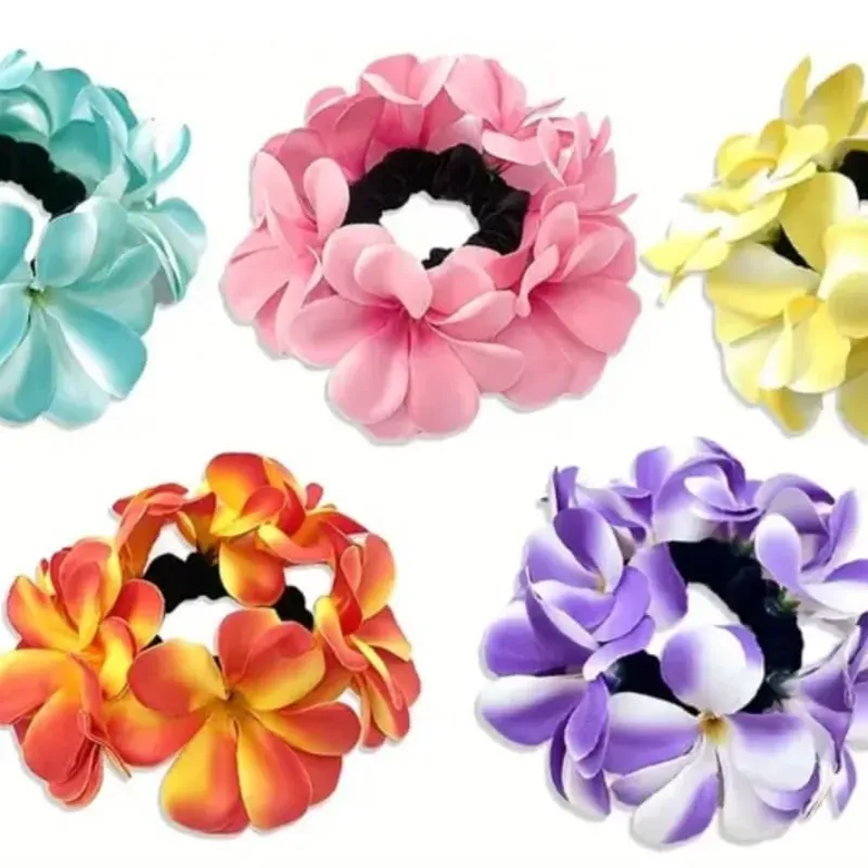 LIGAS CON FLORES PARA EL CABELLO