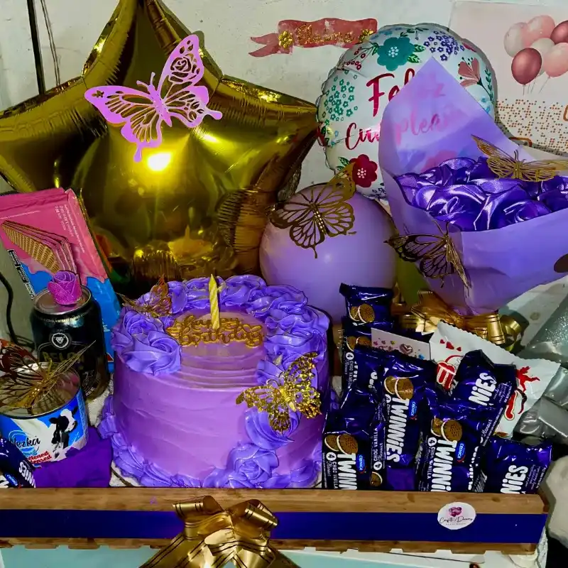 Caja regalo con flores