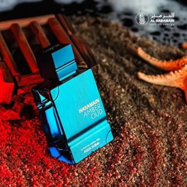 Al Haramain Amber Oud - Aqua Dubai - Colonia para Hombre y Mujer - Fragancias de Bergamota, Ámbar, Almizcle - Perfume de Larga Duración para Hombre y Mujer - 70 ml