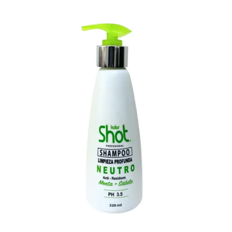 Shampoo Limpieza Profunda Neutro Menta+Sábila Kolor Shot 320 ml
