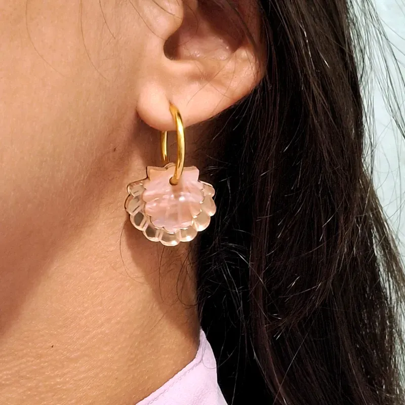 Argolla dorada Concha rosada