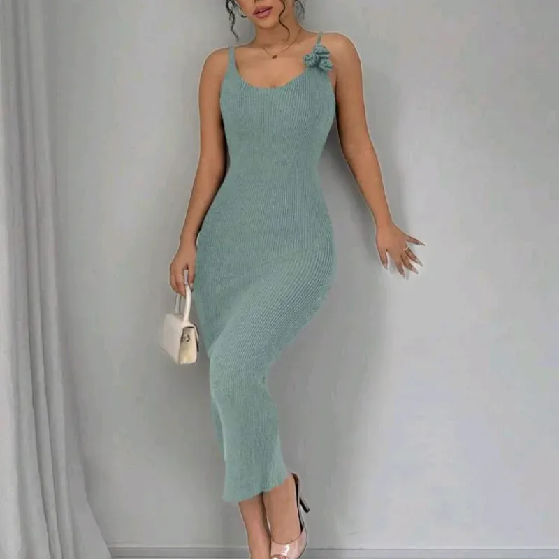 Vestido tejido punto — Verde