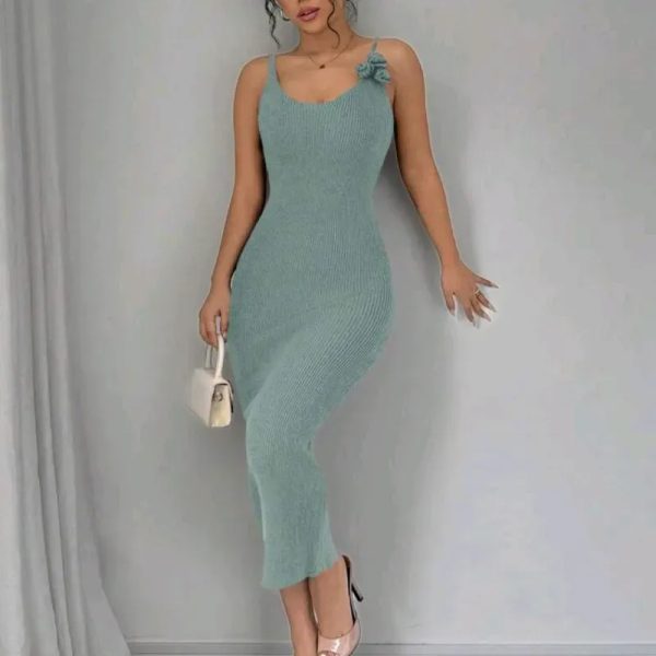  Vestido tejido punto — Verde