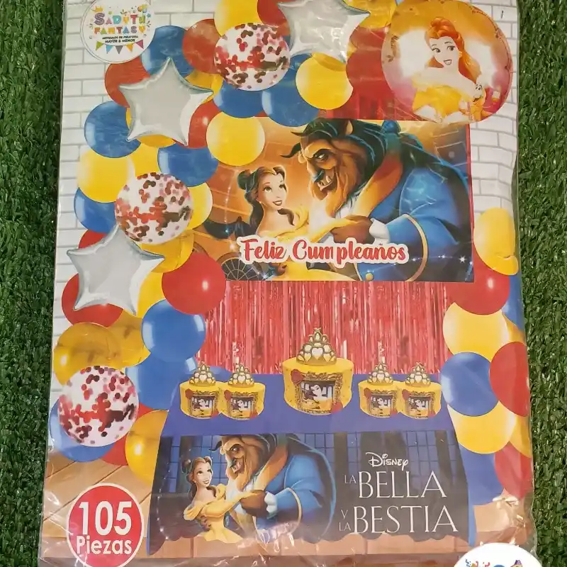 Set de globos temática Bella y Bestia