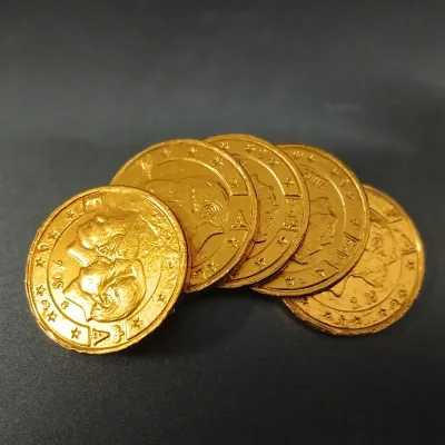 Monedas de chocolate