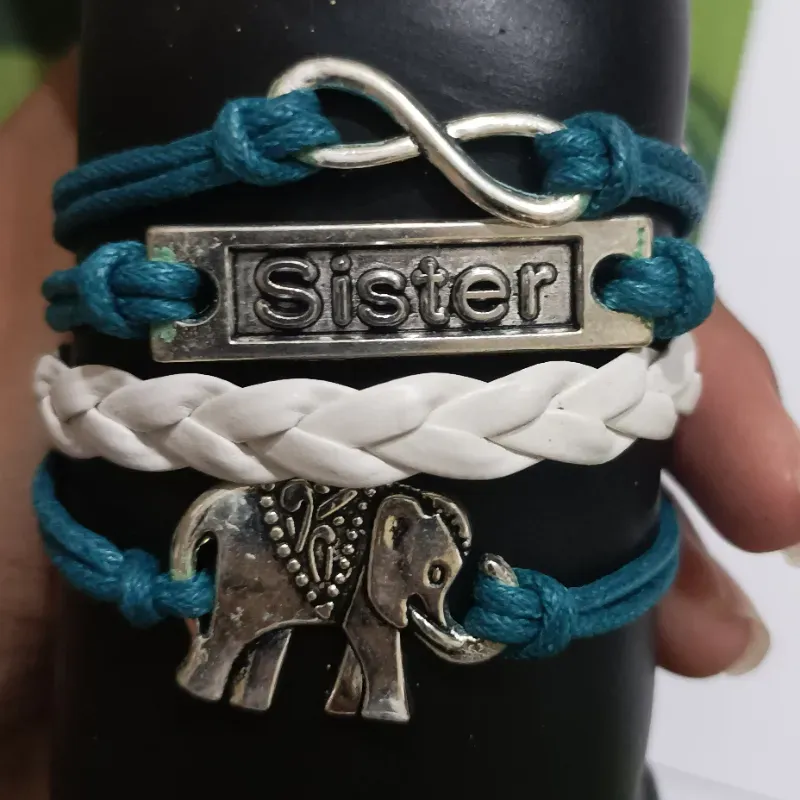 Pulsera combinada azul y blanca