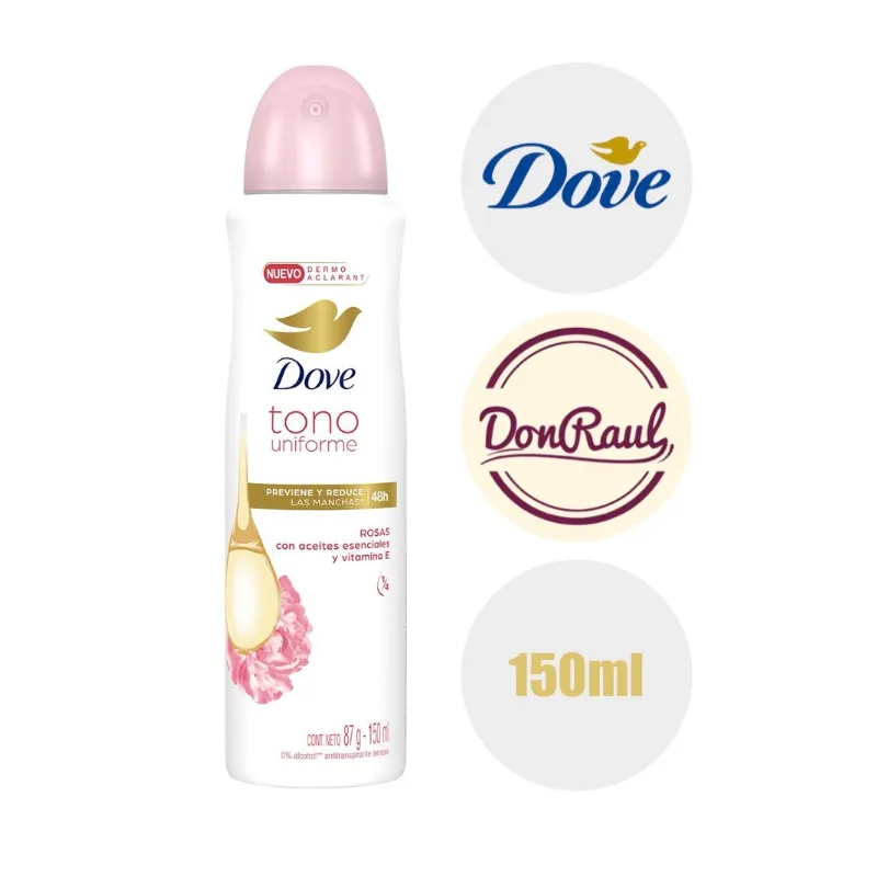 Dove Tono Uniforme Rosas 150ml