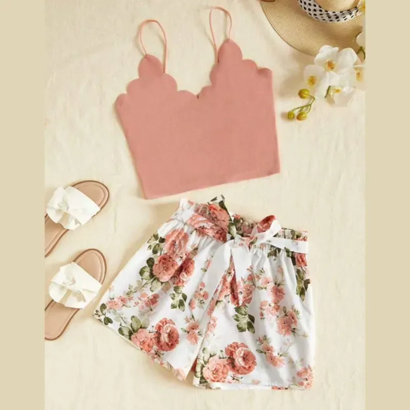 Conjunto de top y short de flores