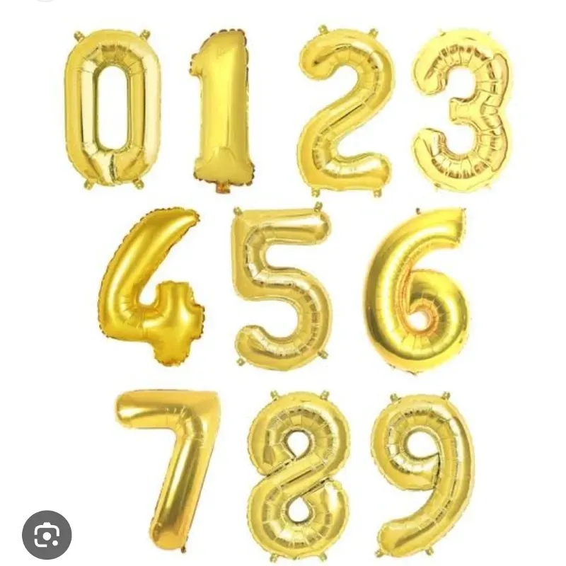 Globos metálicos de números