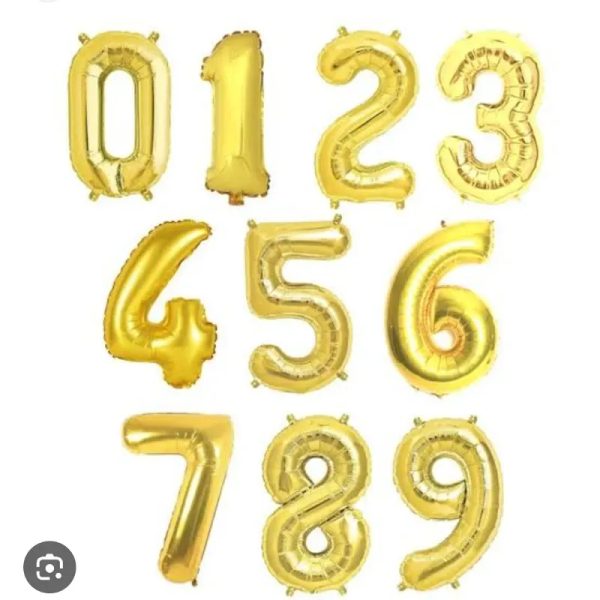 Globos metálicos de números