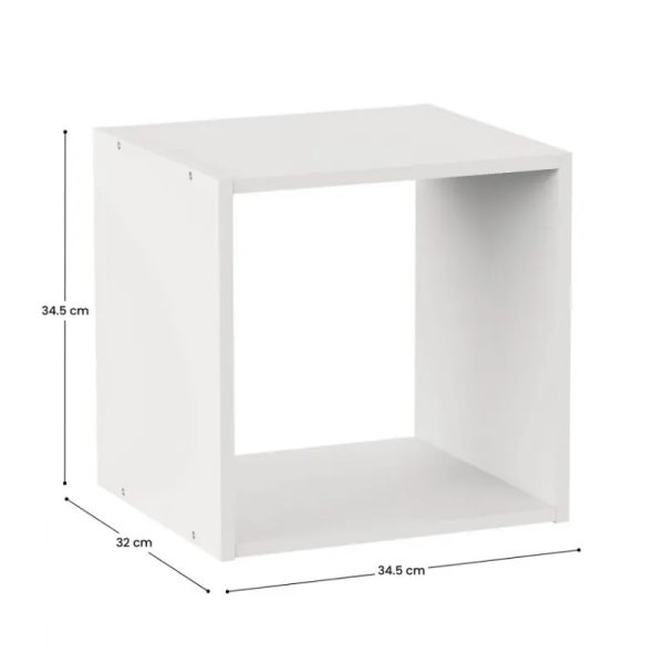 Estantería de 1 Nivel SpaceQub 34.5x32x34.5cm 7house. Blanco