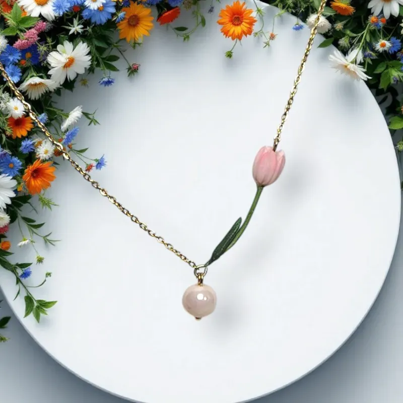 ✨ Cadena de Tulipán Rosa✨