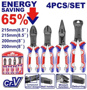 Juego de 4 pinzas de acción compuesta