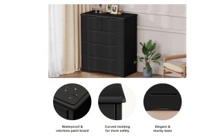 Gavetero 5 gavetas color negro.