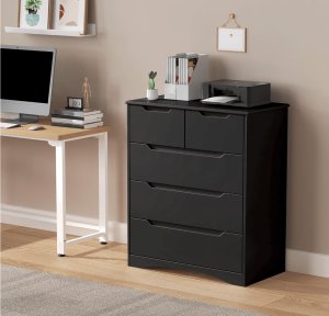 Gavetero 5 gavetas color negro.