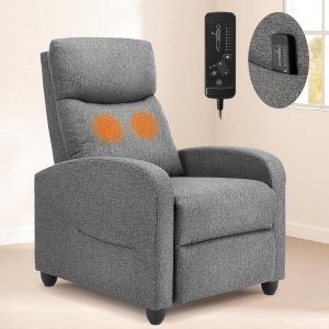 Silla reclinable para sala de estar con respaldo ajustable y reposapiés.