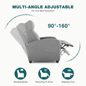 Silla reclinable para sala de estar con respaldo ajustable y reposapiés.