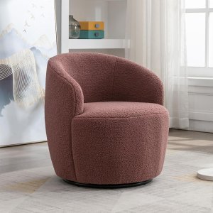 Butaca Roxy, giratoria tapizada con brazo redondo moderno, giratorio de 360 grados.