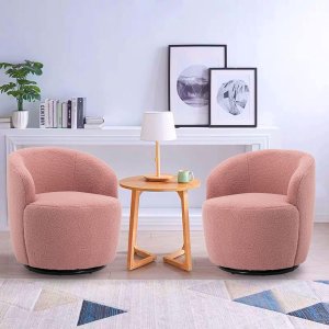 Butaca Roxy, giratoria tapizada con brazo redondo moderno, giratorio de 360 grados.