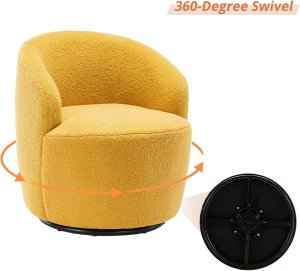 Butaca Roxy, giratoria tapizada con brazo redondo moderno, giratorio de 360 grados.