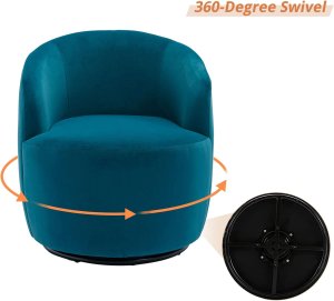 Butaca Roxy, giratoria tapizada con brazo redondo moderno, giratorio de 360 grados.