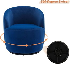 Butaca Roxy, giratoria tapizada con brazo redondo moderno, giratorio de 360 grados.