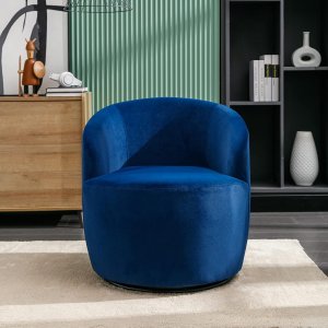 Butaca Roxy, giratoria tapizada con brazo redondo moderno, giratorio de 360 grados.