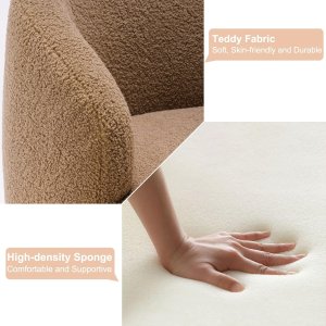 Butaca Roxy, giratoria tapizada con brazo redondo moderno, giratorio de 360 grados.