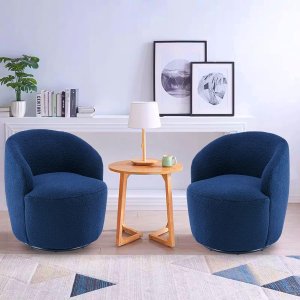 Butaca Roxy, giratoria tapizada con brazo redondo moderno, giratorio de 360 grados.