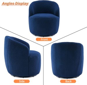 Butaca Roxy, giratoria tapizada con brazo redondo moderno, giratorio de 360 grados.